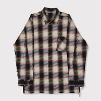 Slash Seam Ombre Check Shirt(DRUNK)RED