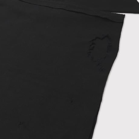 High-Neck Cotton Logo Knit With Damaged(HIGH GAUGE RIB KNIT)BLACK