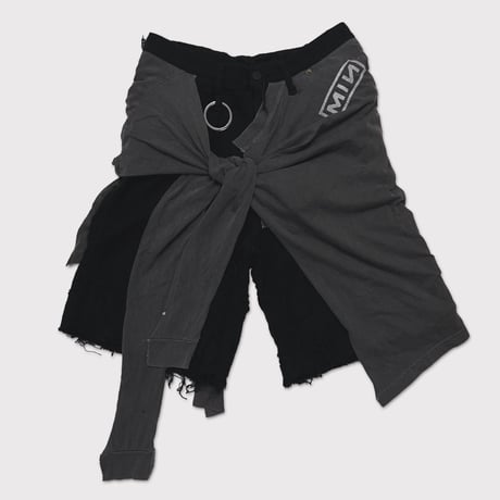 Twist Buggy Jean Boro Crust With Wrapped(NOIR)