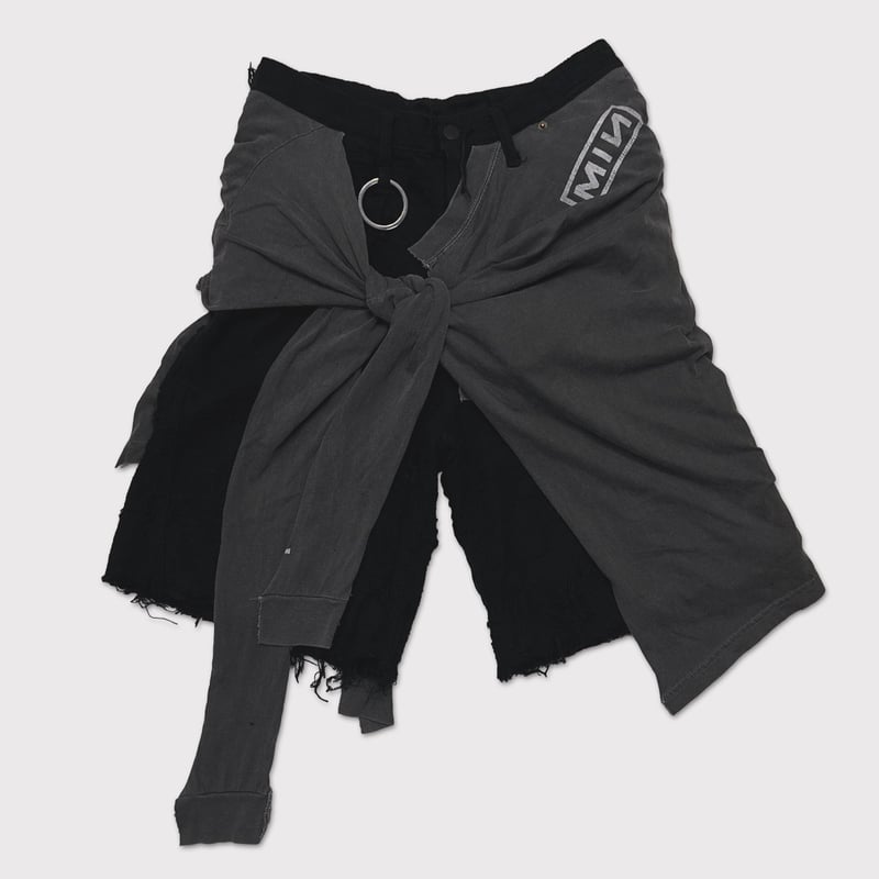 Twist Buggy Jean Boro Crust With Wrapped(NOIR)