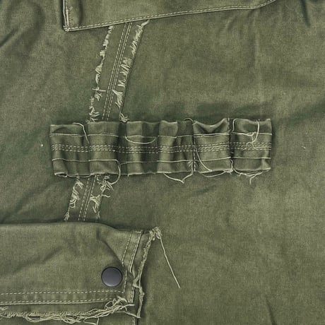 Slash Seam Twist Cargo Pants(PIGMENT DYED MOLESKIN) OLIVE