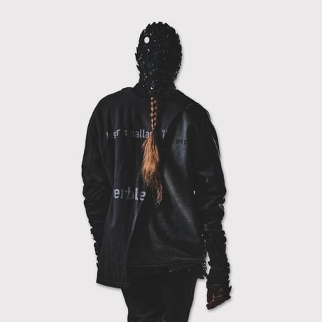 Bootleg Layered Crew Sweat(A MAN'S SHADOW) AGED BLACK