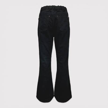 Home Flare Jeans With Damaged(INLAY DENIM) BLACK