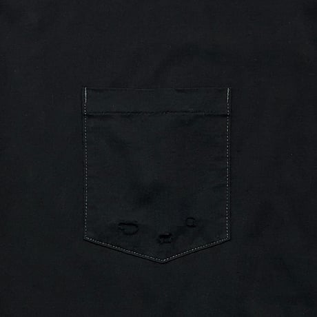 Damaged Tunic With Pocket(OVER DYED) BLACK
