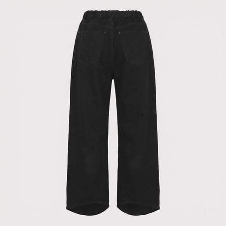 Home Wide Jeans With Damaged(INLAY DENIM) BLACK