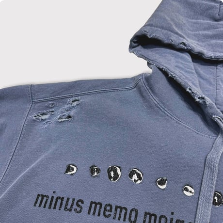 BOOTLEG HOODIE(BLACK SHINE)STAIN with DAMAGED