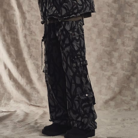 Tribal Camouflage Slash Seam HBT Cargo 20Years BK(AGED TWILL)