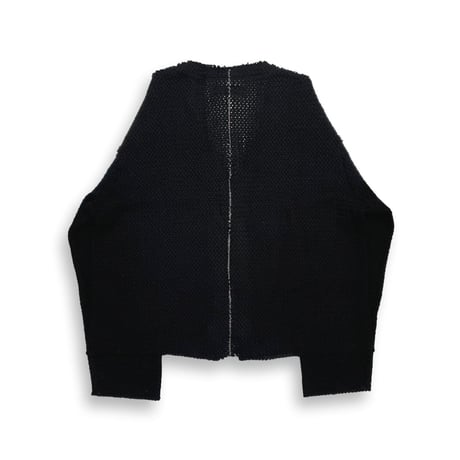 TIMELESS  CUT OFF 1B CARDIGAN NOIR(FENCE KNIT)