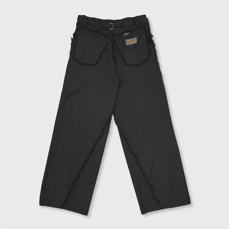 Slash Seam Twist Wide Trousers(VIRGIN WOOL)CHECK