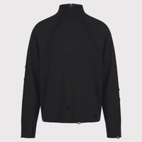 High-Neck Cotton Logo Knit With Damaged(HIGH GAUGE RIB KNIT)BLACK