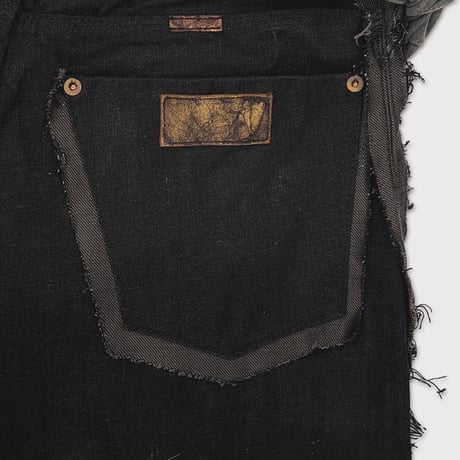 Slash Seam Twist Cargo Jeans With Wrapped(NOIR)