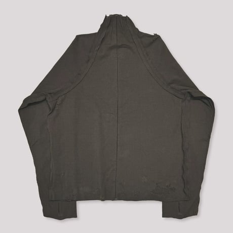 High-Neck Cotton Logo Knit With Damaged(HIGH GAUGE RIB KNIT)OLIVE