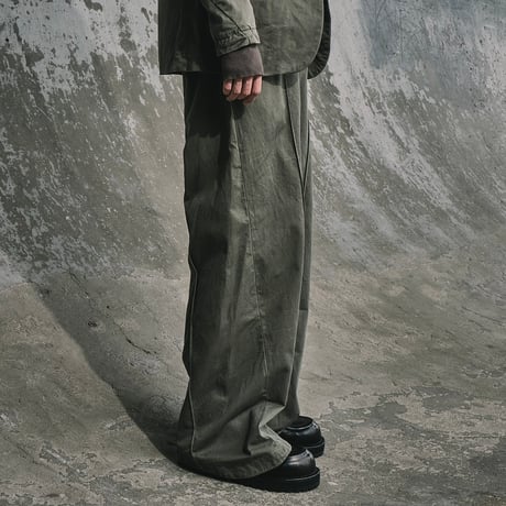 Home Trousers With Night-Cut(AGED TWILL) OLIVE