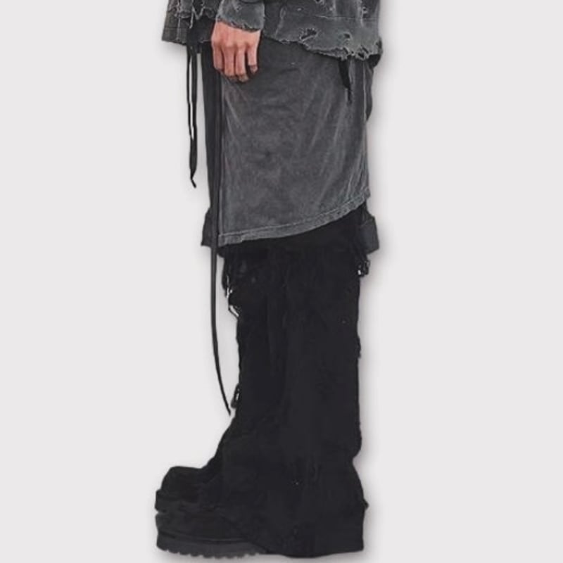 Twist Buggy Jean Boro Crust With Wrapped(NOIR)