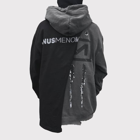 Bootleg Layered Hoodie(SHINE) AGED BLACK