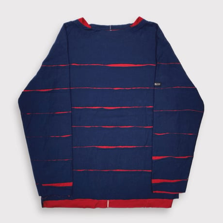 Slit Border Boat Neck(DOUBLE STRUCTURED) NAVY