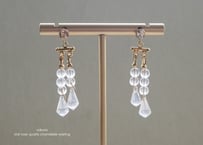 sakura スターローズクオーツ・シャンデリアピアス K14gf