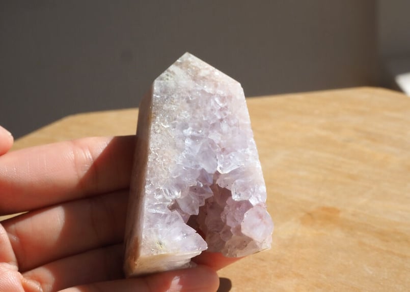 ⑧ピンクアメジスト 原石 クラスター フラワーアメジスト カテドラル