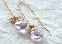 ピンクアメシスト＆ラブラドライトピアス・K14GF