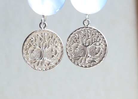 Tree of Life  ブルーカルセドニー・ピアス　silver925