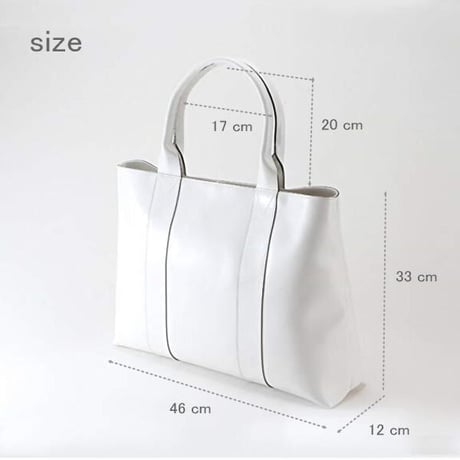 【日本製】【rena -iris  made in japan】〔rena-white　collection〕軽量牛革製品・ヌメ革手提げトート（H　33　W　46　D　12　cm)   ir-02