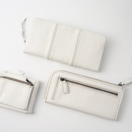 rena 豊岡(レナ　トヨオカ）〔rena-white　collection〕スペイン牛革（仔牛革）手絞りオイル仕上げ　L字ファスナー長財布（re-009-wh01）