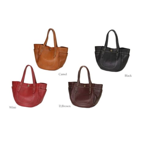 【日本製】【rena -iris  made in japan】牛革製品・ソフトレザー・シュリンク革、手提げトート（半円形）ir-671