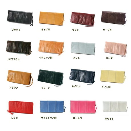 rena 豊岡(レナ　トヨオカ）【15color】豊岡製スペイン牛革（仔牛革）手絞りオイル仕上げ　ラウンドファスナー長財布（rj-007）