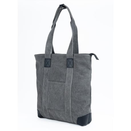 豊岡鞄（認定商品・FEEDBAG）豊岡製・神鍋山火山灰染め（松煙炭入り） 8号帆布・縦型トートバッグ FB-100-B