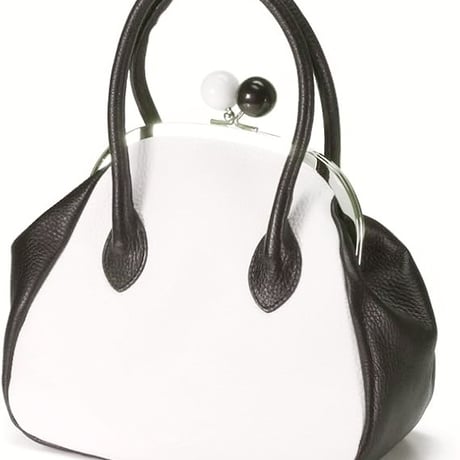 【日本製】【rena -iris  made in japan】【日本製】(ソフトシュリンクレザー製)　牛革製品・コンビcolor   ガマ口バッグ　　ir-665-all
