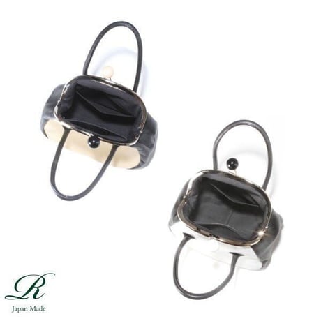 【日本製】【rena -iris  made in japan】【日本製】(ソフトシュリンクレザー製)　牛革製品・コンビcolor   ガマ口バッグ　　ir-665-all