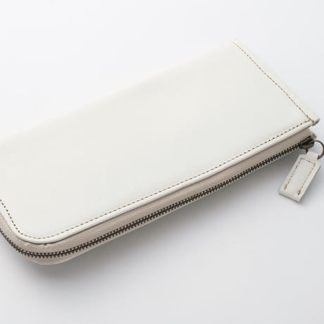rena 豊岡(レナ　トヨオカ）〔rena-white　collection〕スペイン牛革（仔牛革）手絞りオイル仕上げ　L字ファスナー長財布（re-009-wh01）