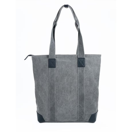 豊岡鞄（認定商品・FEEDBAG）豊岡製・神鍋山火山灰染め（松煙炭入り） 8号帆布・縦型トートバッグ FB-100-B
