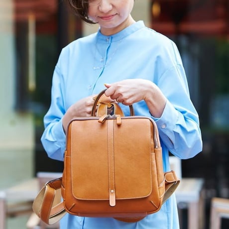 【日本製】rena-iris x GENOVA（IMAIBAG）コラボ製品ランドセルデザインM・・シュリンクヌメ牛革・リュック　ir-2501