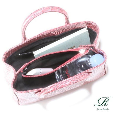 【日本製】【rena -iris  made in japan】牛革製品・エナメルクロコ型押し・手提げバッグ　ir-663