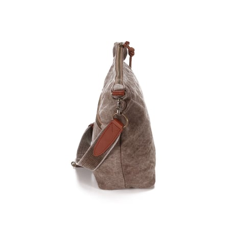 rena 豊岡(レナ　トヨオカ）cheviot(チェビオット）豊岡製・神鍋山火山灰染め　8号帆布・斜め掛けショルダー　 tz-23