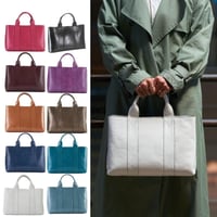 【日本製】【rena -iris  made in japan】〔rena-white　collection〕軽量牛革製品・ヌメ革（ツヤ革調ヌメ革）手提げトート   ir-01