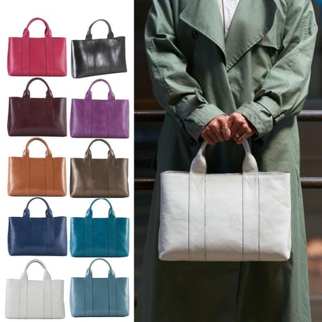 【日本製】【rena -iris  made in japan】〔rena-white　collection〕軽量牛革製品・ヌメ革（ツヤ革調ヌメ革）手提げトート   ir-01