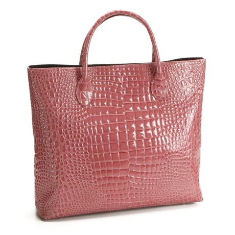 【日本製】【rena -iris  made in japan】牛革製品　男女兼用・エナメルクロコ型押し・ 軽量ラージサイズ・トートバッグ 　ir-667