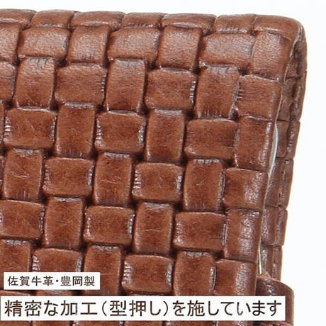 rena 豊岡(レナ　トヨオカ）【豊岡製】佐賀牛革（メッシュ型押し）オイルレザー・ラウンドファスナー 長財布【rj-0072】