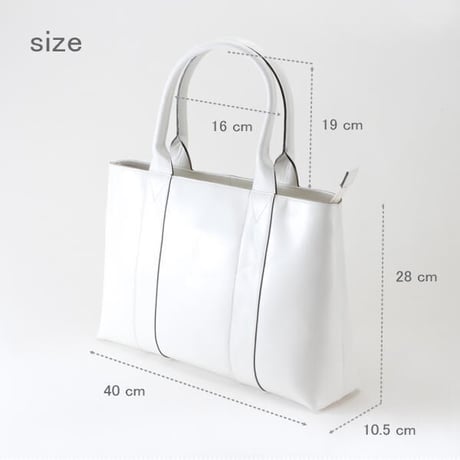 【日本製】【rena -iris  made in japan】〔rena-white　collection〕軽量牛革製品・ヌメ革手提げトート（H　28　W　40　D　10.5　cm)   ir-03