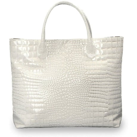 【日本製】【rena -iris  made in japan】牛革製品　男女兼用・エナメルクロコ型押し・ 軽量ラージサイズ・トートバッグ 　ir-667