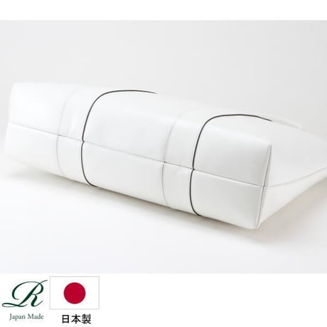 【日本製】【rena -iris  made in japan】〔rena-white　collection〕軽量牛革製品・ヌメ革手提げトート（H　33　W　46　D　12　cm)   ir-02