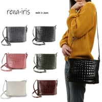 【rena-iris made in japan】牛革製品・エナメルクロコ・ショルダーバッグ(日本製）ir-404