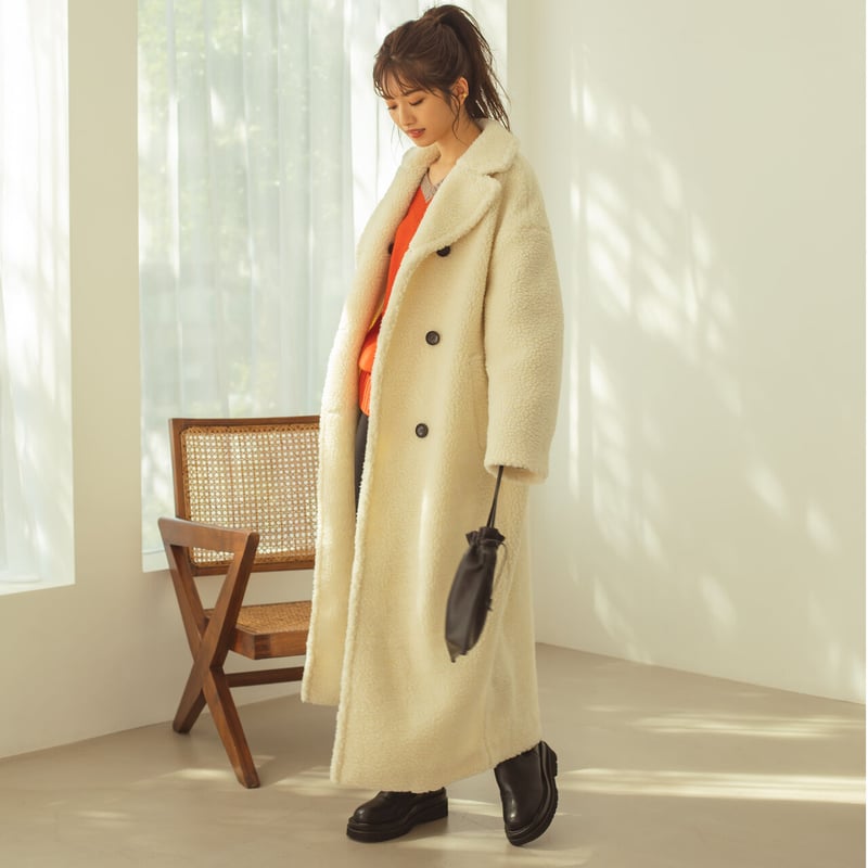 boa long MOFUMOFU coat / BLACK | cLa'm_official