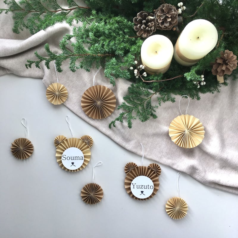 ぺーパーロゼット オーナメント ～くまさん～ クリスマス クリスマス