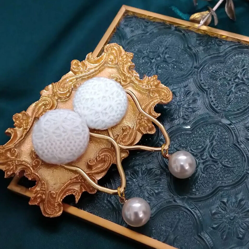 ♪569❤️ 毛糸サークルゴールドピアスイヤリングハンドメイド