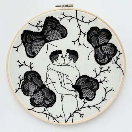 "Blakc lace butterflies" US$250