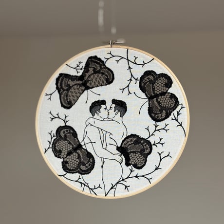 "Blakc lace butterflies" US$250