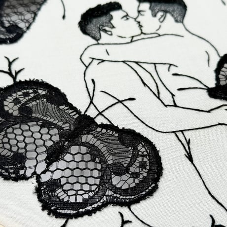 "Blakc lace butterflies" US$250